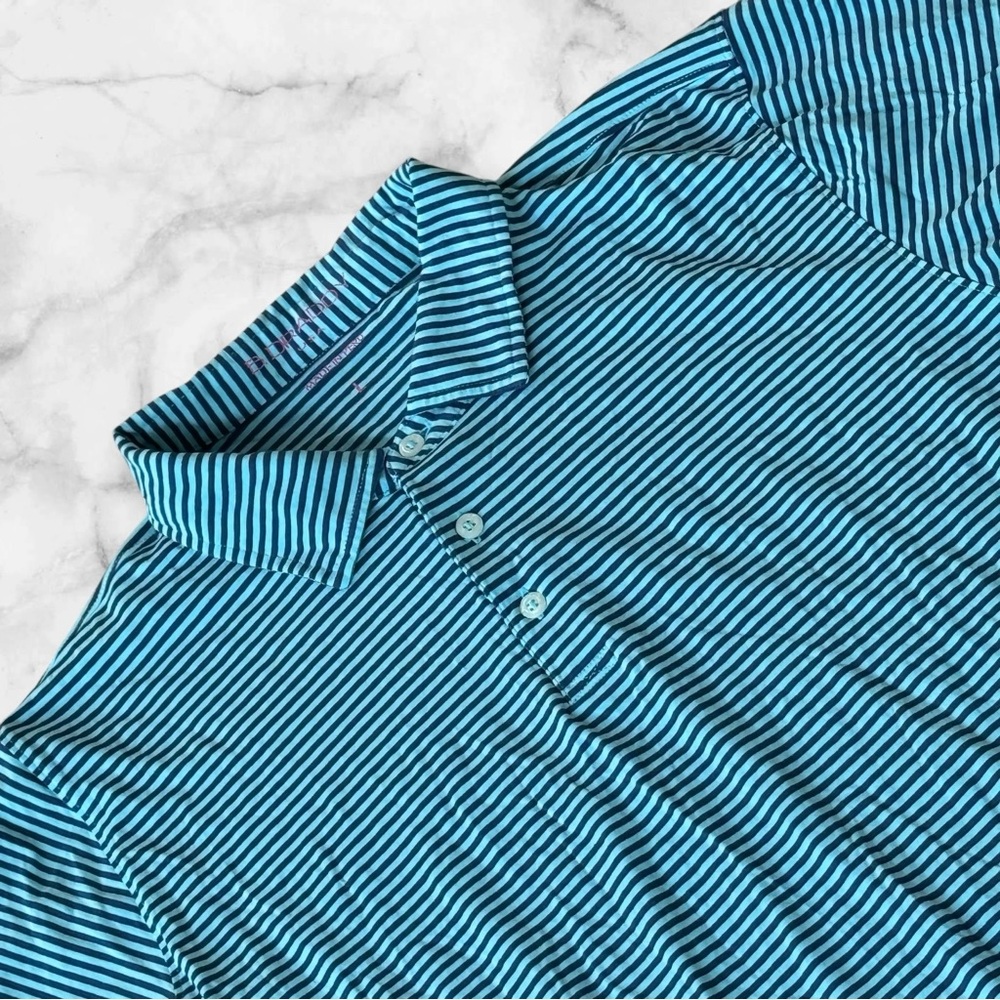 B. Draddy USA Men's Golf Polo Size Large Pima‎ Cotton Pima Cotton SS Blue